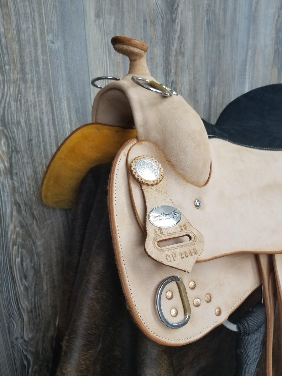 16, 17 Premium Leather Double T training saddle with suede leather seat.